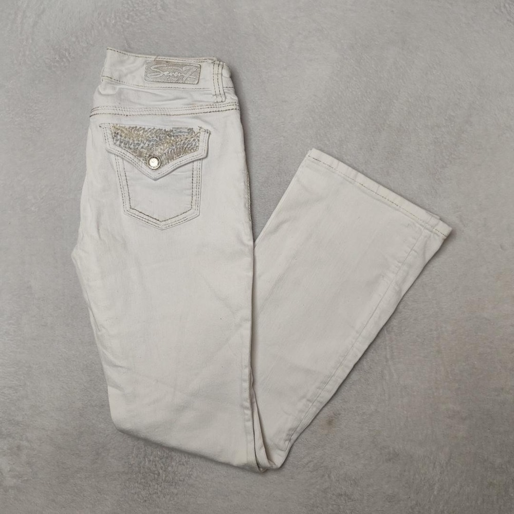 Seven7 Jeans Womens‎ 6 White Straight Slim Boot Stretch Denim Light 5-Pocket